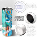 Hot Sale 15oz Sublimation Blanks Slim Straight Car Tumbler Thermos With Straw  Stainless Steel  Double Wall Coffee Mug